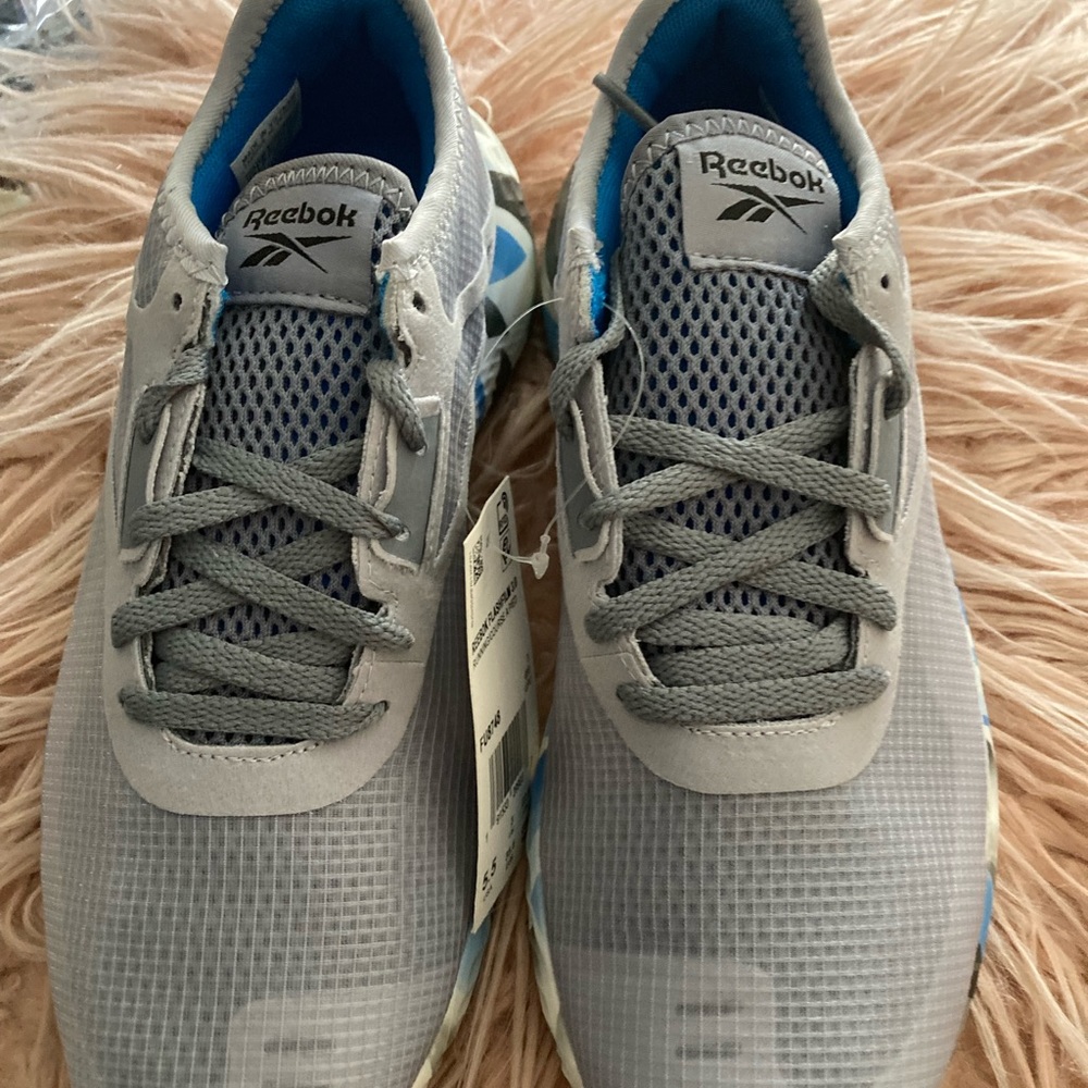 Reebok Flashfilm 3.0 Cross Trainer, True Grey/white/Horizon Blue, Size 5.5. New - Picture 4 of 11